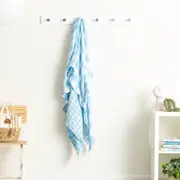Renee Taylor Atlantic Reversible Vintage Washed Yarn Dyed Textured Cotton Throw 130 x 200 Cms French Blue