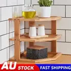 Bamboo Plate Stacker Holder Corner Cupboard Rack Shelf Organiser Storage Dishes