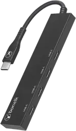 Bonelk Long-Life USB-C to 4 Port USB-C 3.0 Slim Hub (Black)