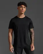 Light Speed Tech Tee, 2XU, M, Black/Black Reflective, Male