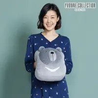 在飛比找Yahoo奇摩購物中心優惠-YVONNE COLLECTION 黑熊暖手枕- 岩石灰