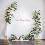 CYAOOI 8.2FT & 6.5FT Metal Wedding Arch Stand, Half Arch Balloon Stand Curved...