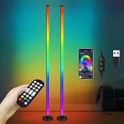[Bacowikin] 2Pack RGB Floor Lamp,LED Modern Standing Lamp with Music Sync and 16 Million Colour Changing,Smart Corner Lamp with 1000+ DIY Modes and APP/Remote Control for Living Room,Bedroom