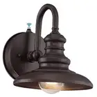 Dusk to Dawn Sensor Outdoor Gooseneck Barn Light Fixtures Brown Exterior Wall