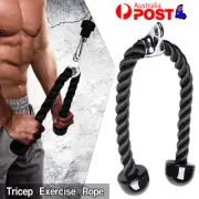 90cm Tricep Rope Gym Press Down Push Pull Cord Multi Lat Bar Cable Attachment