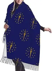 [DRTGEDS] Indiana State Flag Scarfs For Women Fall Winter Scarves Pashmina Shawls And Wraps For All Season Christmas Gift