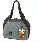 New Chala Bowling Zip Tote Large Bag Indigo Blue Pleather MOOSE Coin Purse gift