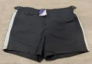 $395 Ralph Lauren Purple Label "Mayfair" Swim Shorts Trunks Black/White XL