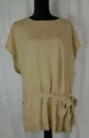 New BCBGMAXAZRIA Sleeveless Pullover Top Size Medium Lambswool Cinch Waist $178