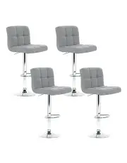 [Artiss] Bar Stools Kitchen Stool Chairs Fabric x4 in Grey