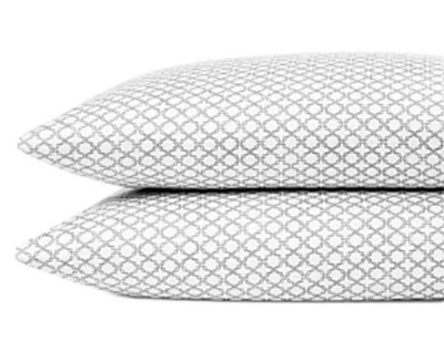 Sky Trellis Standard Pillowcases, Set of 2 Ash Grey / White New