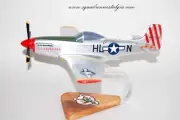 308th Fighter Squadron P-51 Mustang Model, Mahogany, 1/25 (15"X18") Scale, WWII