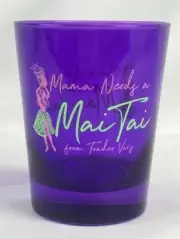 Trader Vics Mama Needs a Mai Tai Glass Tiki Bar Purple Cocktail Barware Hula