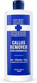 Blue Cross Callus Remover Gel for Feet or Heel, Extra Strength Professional Nail Care, File, Shaver, Scrubber & Pumice Stone Alternative for at Home Manicure/Pedicure Results, Pro Size 946ml, 32oz