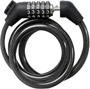 GANAZONO Five Password Lock Durable Cable Lock for Bicycles Motorcycles Scooters Black Easy to Use Compact Design No Keys Needed