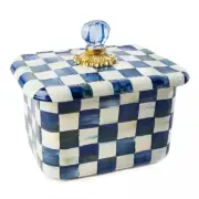 MaCKENZIE CHILDS ROYAL CHECK RECIPE BOX BNIB