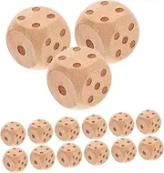 JOINPAYA DIY Unpainted Numbered Wooden Dices 20pcs Large Dice Set for Dice Games Great for Groups