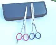 PROFESSIONAL BARBER HAIR CUTTING+THINNING SCISSORS BARBER SHEARS SET 6.5"