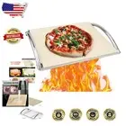 Rectangle 16” Pizza Stone & Stainless Steel Rack - Bake Pizzas to Perfection