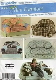 Simplicity Sewing Pattern 4382 Child Sized Chairs Sofa Pillows Loveseat