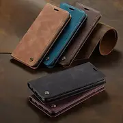 Phone Case For Samsung Galaxy S23 S22 S21 S20 Plus Ultra A54 S10 A53 A52 A42 A13 5G Wallet Case with Stand Holder Magnetic Flip Shockproof Solid Colored PU Lea