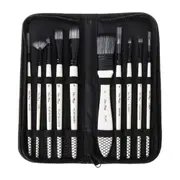 10pcs/set Paint Brushes Nylon Hair Watercolor Gouache Paintbrushes with Storage Case for Cloth Painting Tools