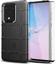 [Asuwish] Phone Case for Samsung Galaxy S20 Ultra 5G with Tempered Glass Screen Protector Cover and Slim Thin Hard Mobile Cell Accessories Protective S20ultra 20S S 20 A20 S2O 20ultra G5 Women Men Black