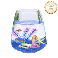在飛比找露天拍賣優惠-迷你小橢圓形玻璃生態金魚缸一體小型水培花瓶桌麵茶幾時尚創意
