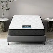 Giselle Bedding Kinge Single Mattress Bed Mattresses Bonnell Spring Foam Topper 16cm Thickness, with 6-Coli Spring System and Breathable Tight Top, 5Yrs Warranty, Medium Firm, White with Vacuum Packed