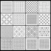 16 Pcs 4.7 x 4.7 Inch Plastic Sashiko Stencil Geometric Embroidery Pattern Drawing Line Sashiko Template for Hand Quilting and Embroidery, 2.5mm Thick