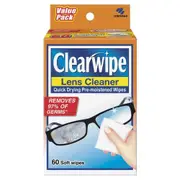 Clearwipe Lens Cleaner 60 Wipes Value Pack