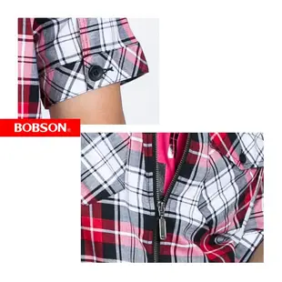 BOBSON 男款格紋短袖外套23002-13