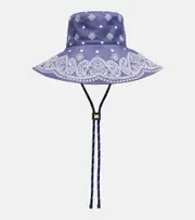 [Miu Miu] Miu Miu Bandana cotton bucket hat UK 6 5/8 blue