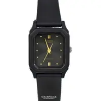 在飛比找樂天市場購物網優惠-CASIO手錶 小巧方形黑金矽膠錶【NECA7】