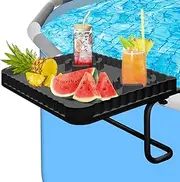 Pool Bar, Above Ground Pool Bar with 2 Pool Drink Cup Holders,Poolside Table for Drinks & Snacks,Fits 3" or Less Frame Above Ground Pool Accessories