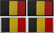 [YOYUMI] Belgium Flag Embroidered Patch Tactical Decorative Badge Hook and Loop - Black Yellow Red
