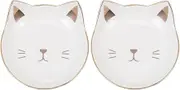 2pcs Ceramic Jewelry Tray Ceramic Cartoon Cat Food Plate Food Serving Plate Ceramic Seasoning Dishes Sauce Dish Sushi Dipping Bowl Appetizer Plates