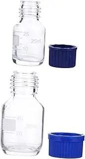 LAPYAPPE 10Pcs Glass Bottles Sealing Transparent Round Laboratory Storage for Liquid Solid Samples Leak Design