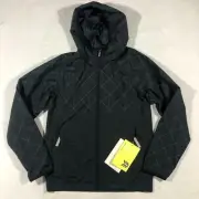 All In Motion Jacket Kids L 12/14 Target Windbreaker Vent Zip Hood Black NEW $25