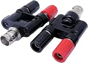 2Pack BNC to Dual Banana Adapter, tunghey BNC Female Plug to 2X 4mm Dual Banana Female Jack Socket Binding Post RF Coax Coaxial Splitter Connector for HF Radio Antennas Oscilloscope DVM