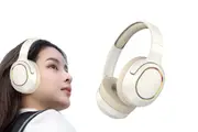 Bluetooth Wireless Headphones Gaming Headsets Stereo Over Ear Soft Earmuffs Headset-Beige