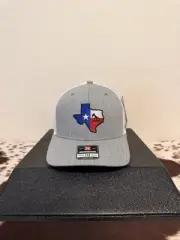 Ariat Mens Richardson 112 Texas Patch Adjustable Snapback Cap Hat (Grey/White)