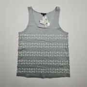 Theory Womens Tank Top Blue XS Sequined Vest 8 UK Cotton Blend