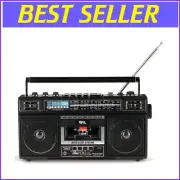 Portable Bluetooth Cassette Player with Dual Speakers & MP3 Recording Function