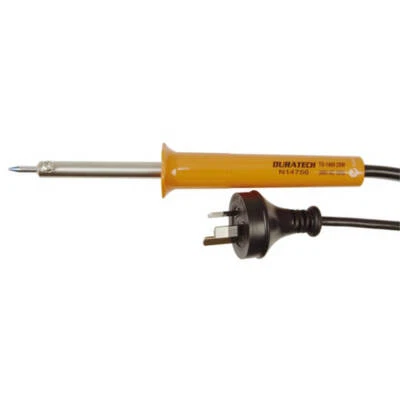 Soldering Iron 240V 25Watt Duratech Stainless Steel Barrel Impact Resistant Hndl