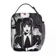 c180 Wednesday Addams Lunch Bags Insulated Lunch Tote Portable Bento Box Leakproof Picnic Bags for Woman Work Children School k180