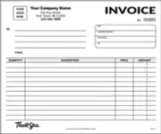 Custom Classic Mid-Size Invoice Forms / 3 Part Carbonless - 8.5 x 7 - TMG125