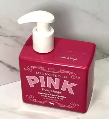 Victoria' Secret Drenched In Pink Fruity & Bright Supersoft Body Lotion 16.9 oz