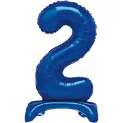 Blue Number 2 Stand Up Air Fill Balloon 76cm
