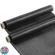 Treela 2 Pcs 4.17ft x 12" Carbon Fiber Cloth Roll, 2 x 2 Plain Weave-3k/220g